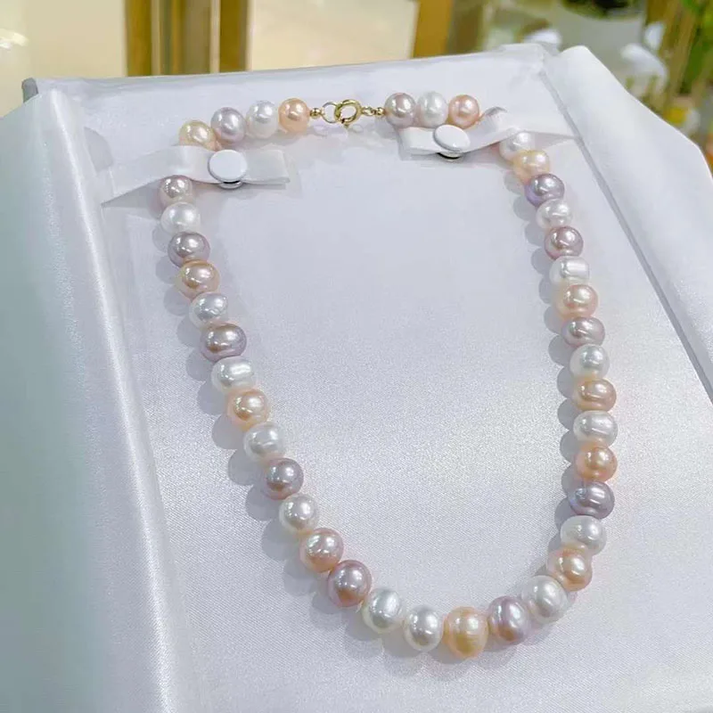 SGARIT Fine Jewelry Candy Color Pearl  Necklace Hight Quality 14K Filled Gold Necklace Round Pearl Fashion Woman Necklace