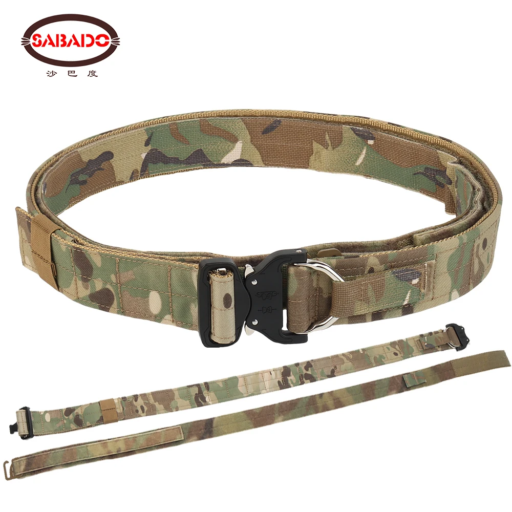 

Tactical Belt Metal Buckle Quick Release Contact Operator 1.8" With Loop Lined Inner G-hook Waistband Hunting Girdle