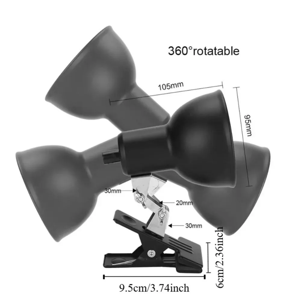 كليب على حامل مصباح السلاحف الفرح مصباح ترموستات Vivarium الزواحف مصباح الحرارة قابل للتعديل التدفئة 75 واط الحيوانات الأليفة الحرارة لمبة #6