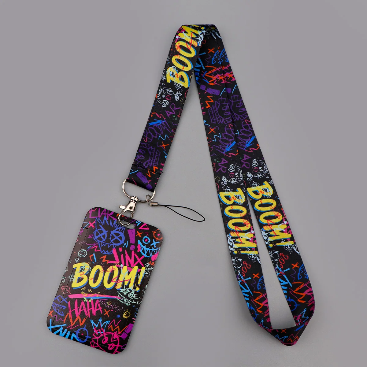 Trendy Graffiti Art Credential Holder Cool Eyeball Keychains Neck Lanyard For Pass Card Credit Card Holder Keychain Straps Gifts