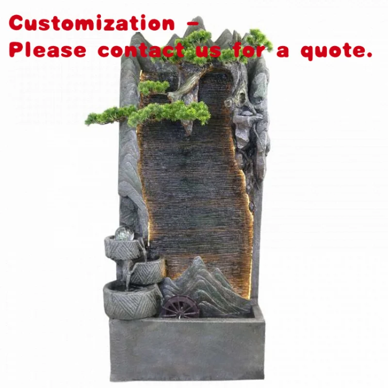 

custom.Best-selling Garden Rockery Decoration Large Curtain Wall Outdoor Fountain Waterfall Swimming Pool with Led L