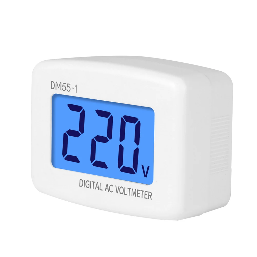 DM55-1 AC Voltmeter Plug- Type Digital Voltmeter 110V-220V Volt Meter Digital AC LCD Digital Display Volt Test Monitor Detection