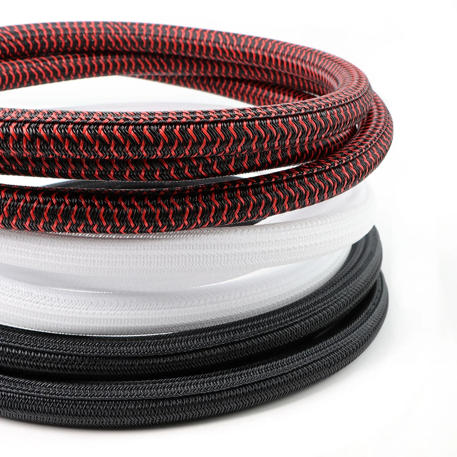 1/3/5/10M PET Self winding braided sleeve elastic wire and cable protection sleeve, flame retardant throwing and threading