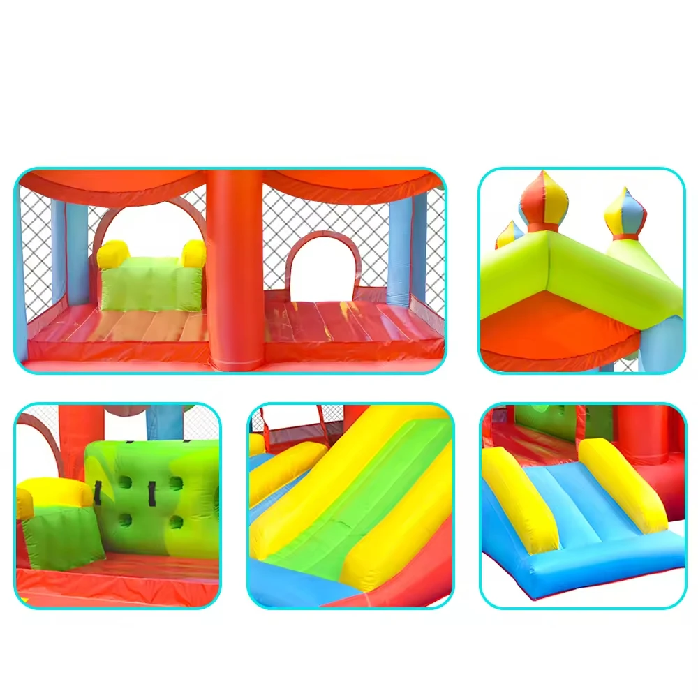 Children's inflatable trampoline, jump house, water slide combination, Oxford cloth inflatable castle with blower