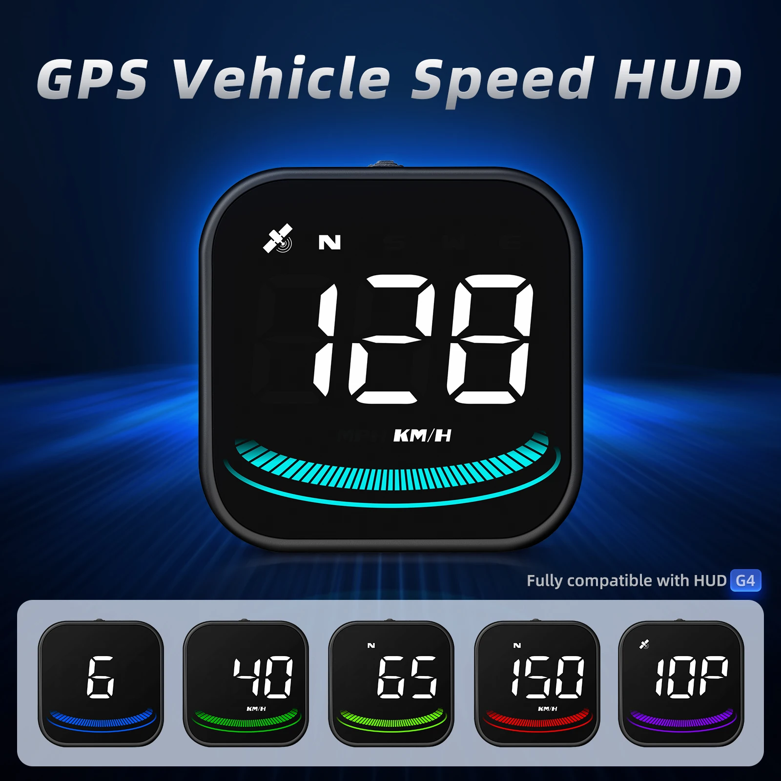 Hot Sale G4 GPS Speedometer HUD Plug and Play New Auto Electronics Heads-Up Display with Over Speed Reminder