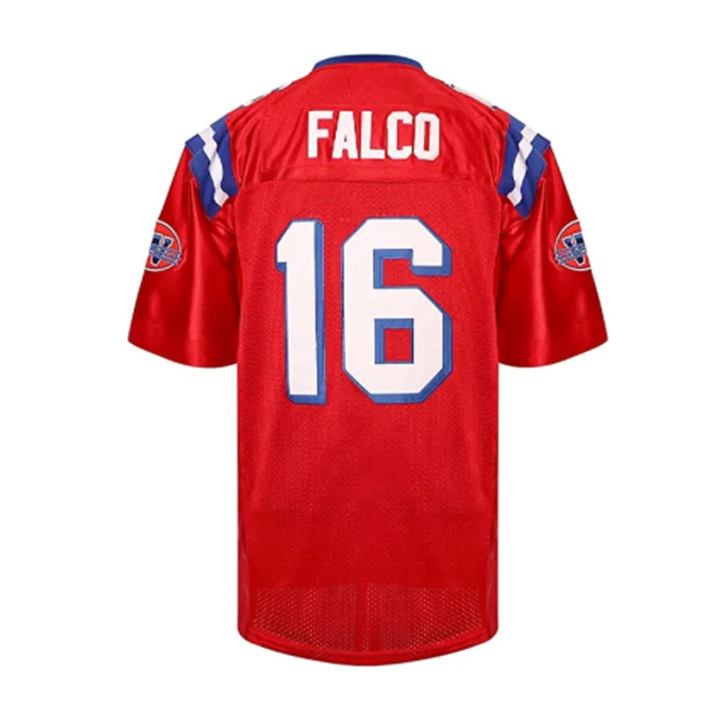 American football jersey 16 FALCO Sport jerseys Embroidery sewing Outdoor sportswear Hip hop loose white Red 2020 new HOT movie