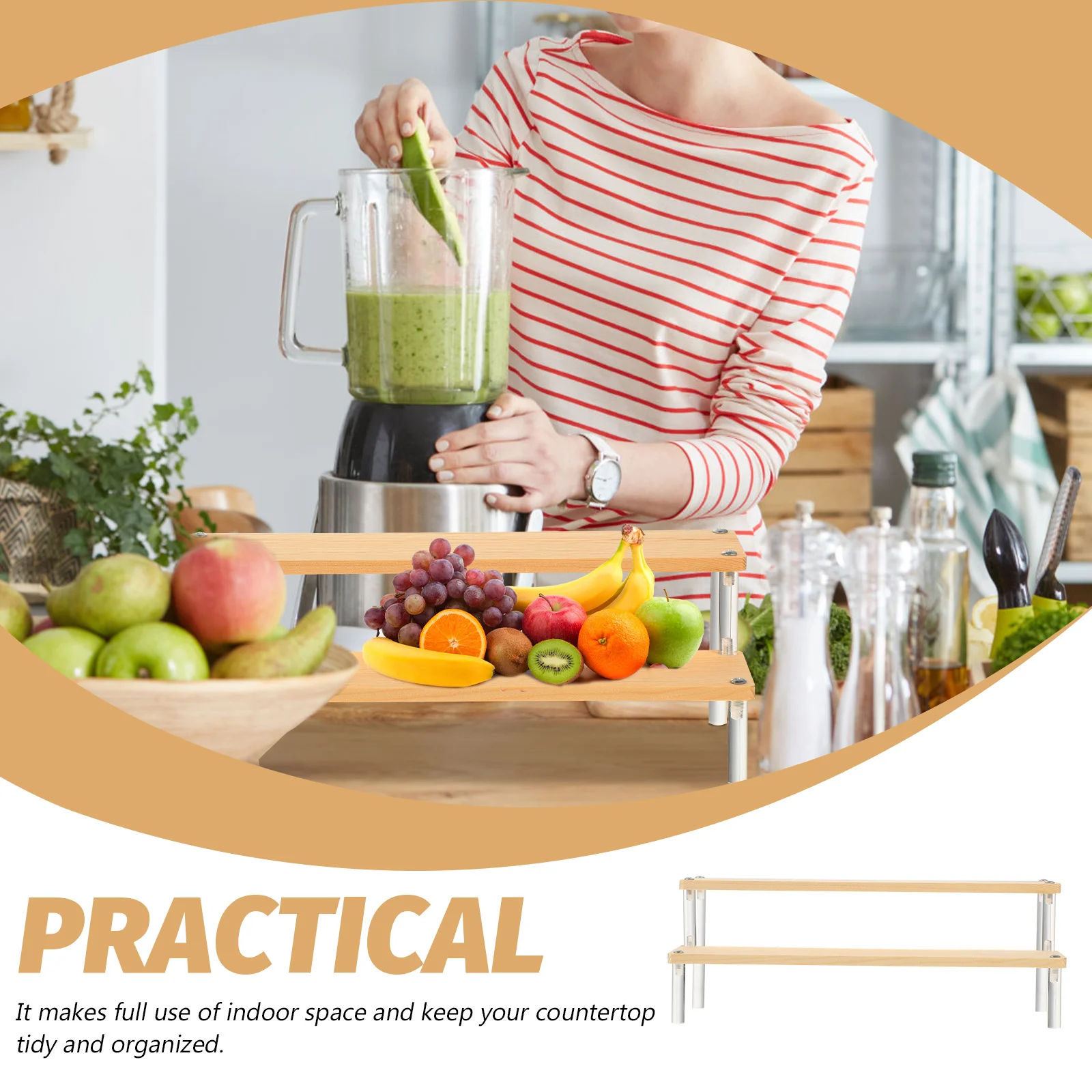 

Dessert Display Multi-layer Wood Shelf Riser Ladder Pantry Organizer Stand Home Storage Solution Cake Holder
