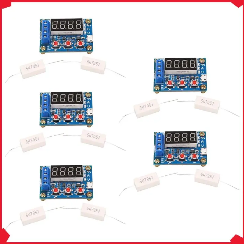 B17B 5X ZB2L3 Battery Tester LED Digital Display 18650 Lithium Battery Power Supply Test Resistance Lead-Acid Capacity