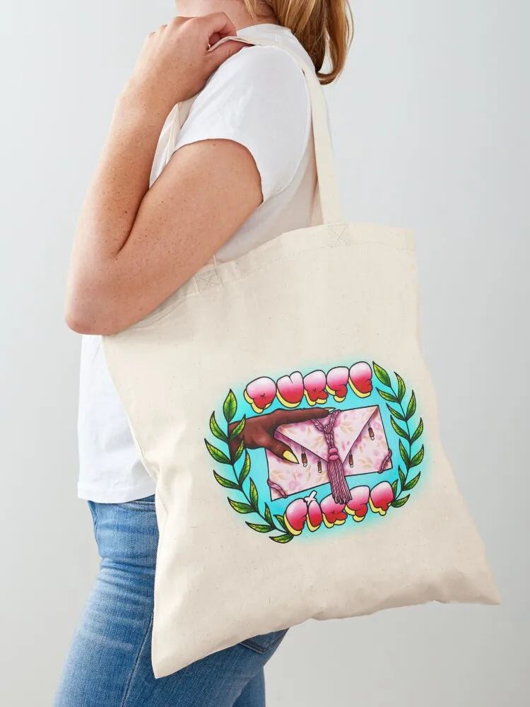 

Purse First! Tote Bag eco bag folding Large bags for women custom canvas bag Cloth