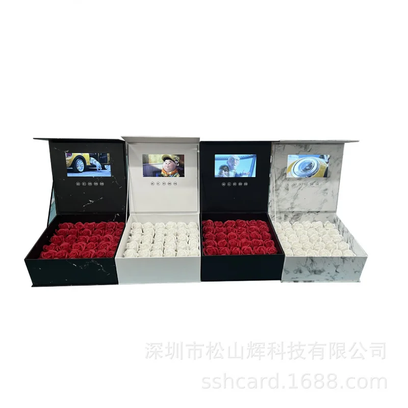 

Custom. Factory Box with Screen Birthday Commemorative Video Box Video Box-Inch LCD Video Flower Box