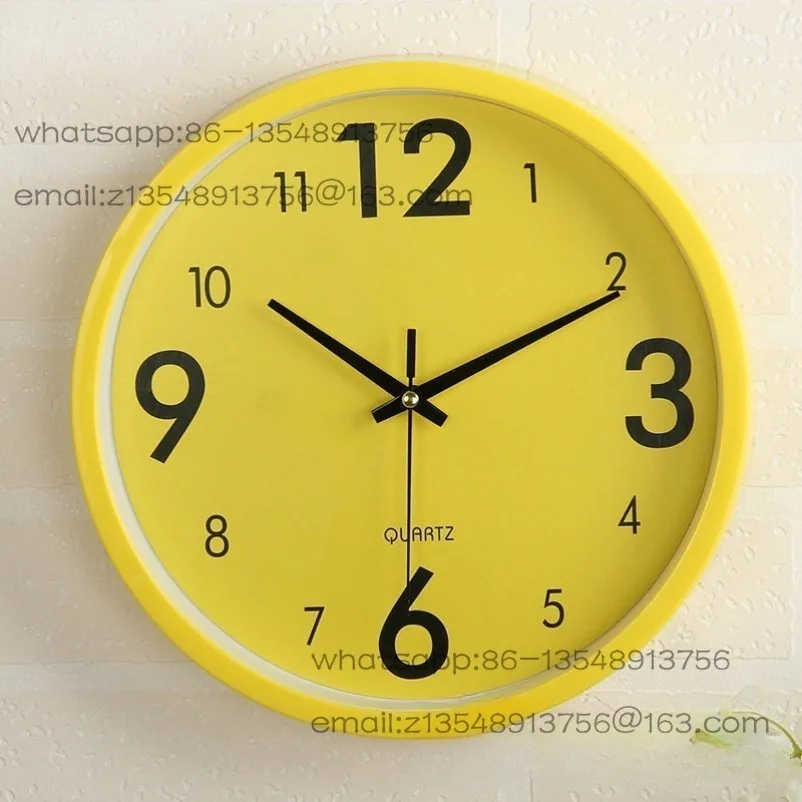 

10-Inch Simple Fashion Wall Clock Silent Bedroom Quartz Clock Candy Color Digital Clock