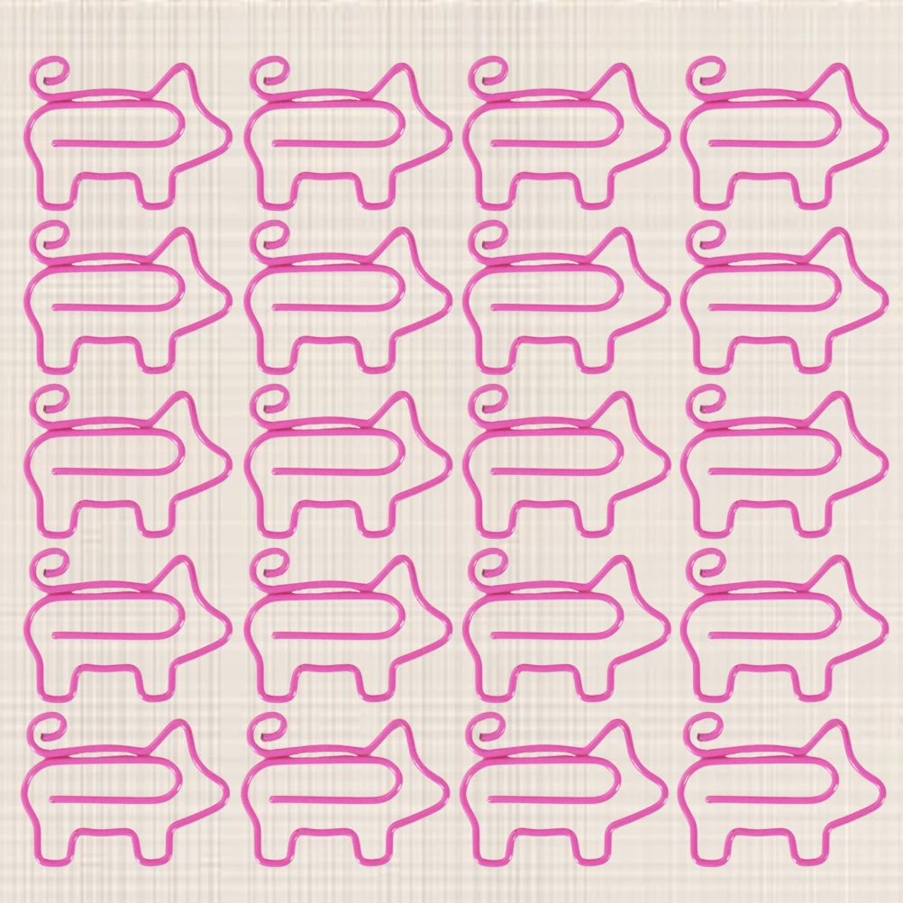 

100 Pcs Pig Shaped Metal Paper Clips Cartoon Office Stationery Strong Hold Documents ganizer Iron for Money