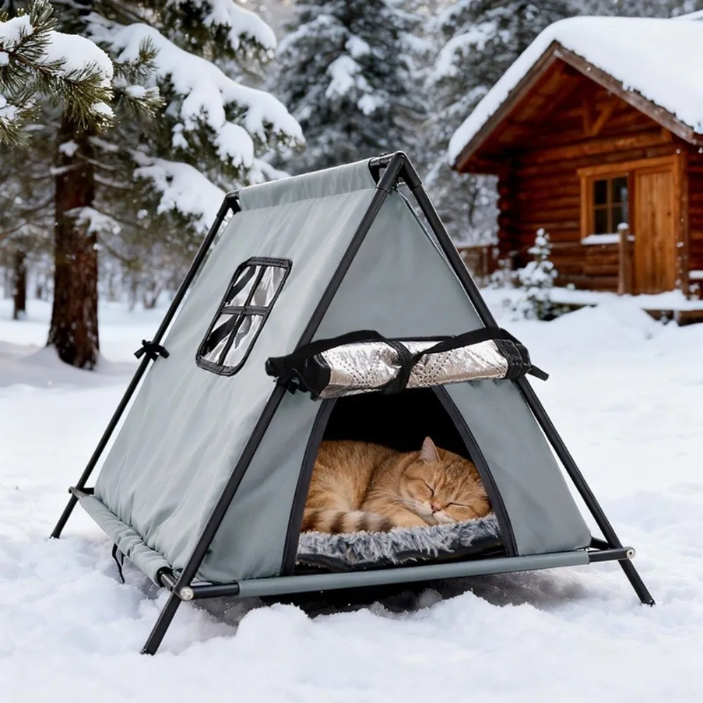 Tenda per animali domestici portatile minimalista per esterni Tenda per tenda per gatti calda Oxford Tenda pieghevole impermeabile per gatti Feral da campeggio