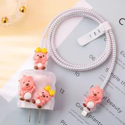 Cartoon Cable Protector For iPhone / iPad 18W/20W Charger Protector With Storage Bag Case Cable Management Wire Cord Organizers