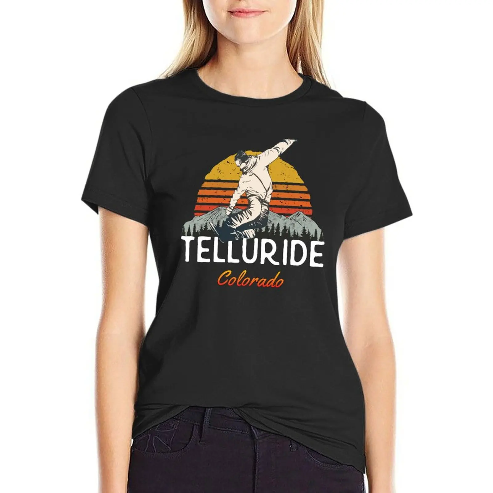 Retro Vintage Colorado Telluride T-Shirt blanks blacks customs rock and roll t shirts for Women