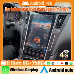 Android14 Car Radio For Infiniti Q50 Q50L Q50S Q60 2014-2020 Tesla Automotive Multimedia Carplay Auto WIFI Bluetooth GPS 4G