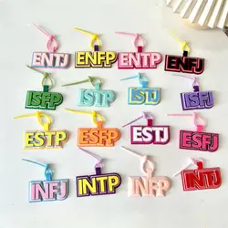Sweet Letter MBTI Key Chain Colorful Styles Keyring Non-woven Pendant Charms Korean Style 16 Type Personality Key Chain Gift