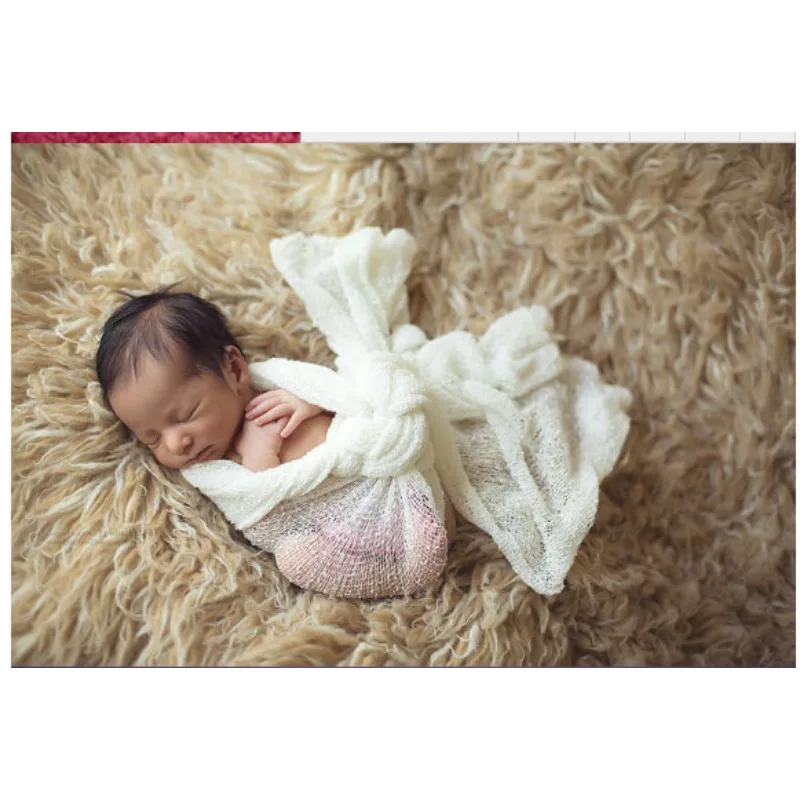 Photography New European and American Stretch Wrap Newborn Blanket Photography Props Newborn Photography Clothing Milk White