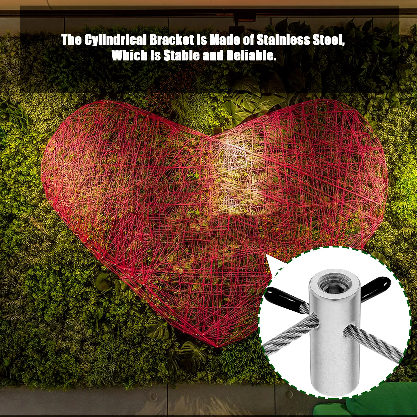 

2 шт. универсальных соединителей для проволочных тросов из нержавеющей стали для самостоятельной сборки садовых решеток, системы поддержки растений на открытом воздухе для вьющихся растений