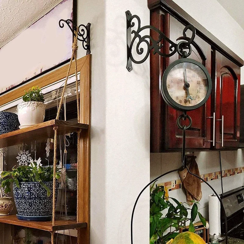 Ganchos de cesta de Metal para colgar en la pared, decoración para jardín, balcón, soporte para plantas, estante para maceta, 2 uds.