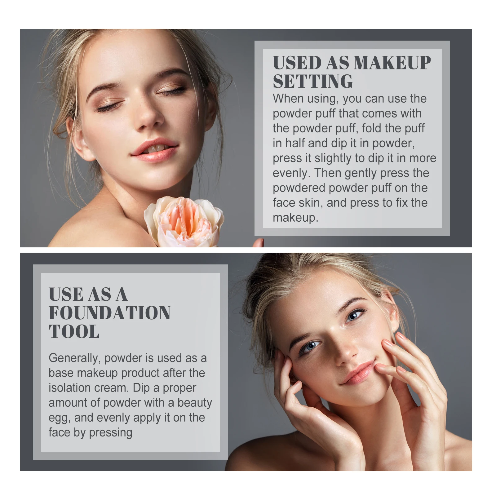 OUHOE Polvere per protezione solare Polvere cosmetica per il viso Controllo olio Correttore opaco duraturo impermeabile Polvere pressata per trucco