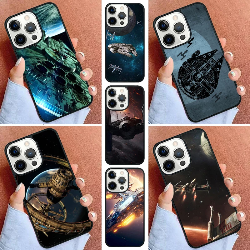 Star Space Ship Wars Phone Case For iPhone 16 15 14 Pro 11 13 12 Mini Max SE 2020 6 7 8 Plus Cover Capa