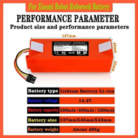 14.4V 12800mAh Robotic Vacuum Cleaner Replacement Battery For Xiao Mi Roborock S55 S60 S65 S50 S51 S5 MAX S6 Parts