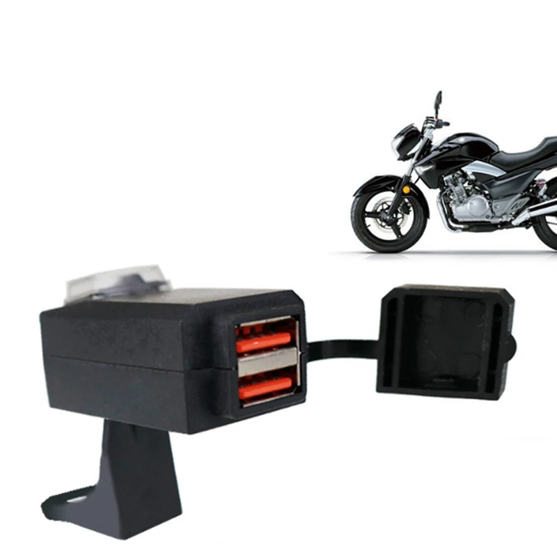 

Motorcycle Handlebar QC 3.0 Dual USB 9V-12V Charger Motorcycle Waterproof Charger Adapter Socket With Switch