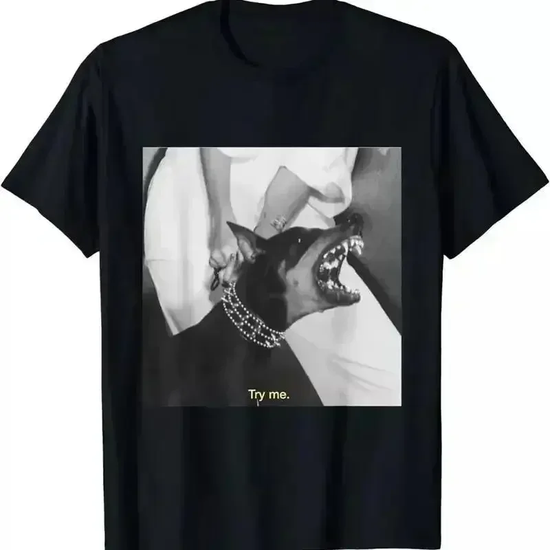 Angry Doberman Try Me Gift Idea Doberman Best Quality Tee Men s T Shirt S 5XL