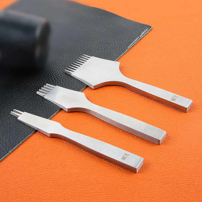 NEW High Quality Sharp Leather Chisel French Style Pricking Iron Die-steel Leather Punching Tool Polish-2.7/3.0/3.38/3.85mm