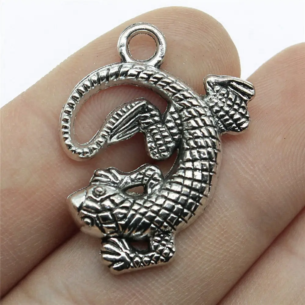 Lizard Hedgehog Reptile Animal Charm Pendant Alloy Wildlife For Necklace Jewelry Making Supplies
