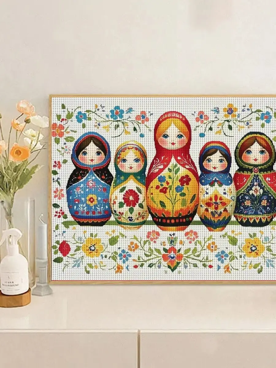 1 Stück 30x40 cm/11,8*15,74 Zoll Unzerbrechliches Puppen-Kreuzstich-Set DIY-Kit 11CT/14CT DIY-Stickerei-Set DIY-Kreuzstich-Set – Detail 1