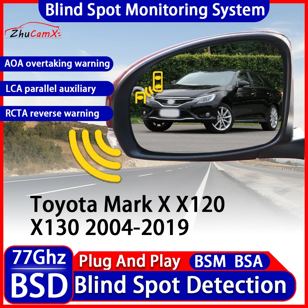 

BSD BSM RCTA Blind Spot Detection Monitoring Warning System Change Lane Assistance For Toyota Mark X X120 X130 2004-2019