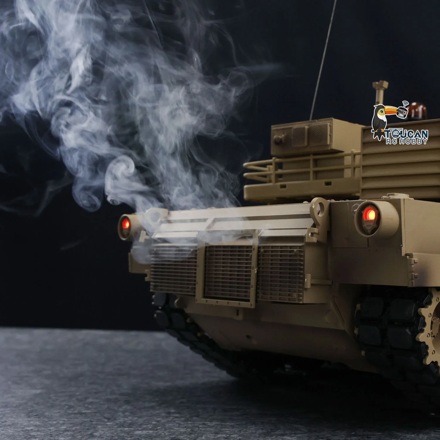 재고 Heng 긴 1/16 7.0 플라스틱 M1A2 Abrams RC 탱크 3918 스틸 기어박스 360 회전 배럴 리코일 RC 장난감 모델 TH17792