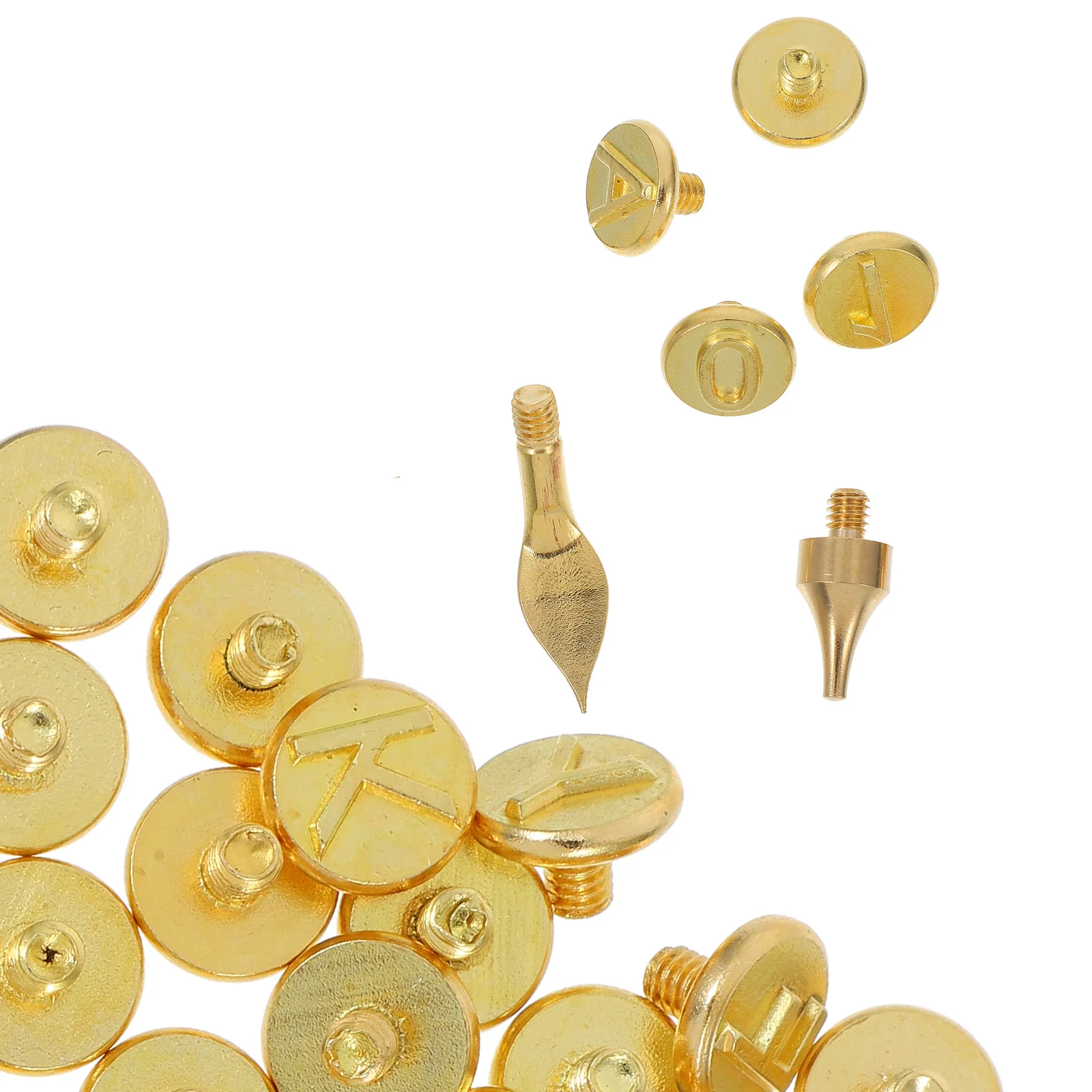 

1Set Woodburning Lettering Kit Brass Letter Number Stamp Tips Interchangeable Heads for DIY Wood Burning Pyrography