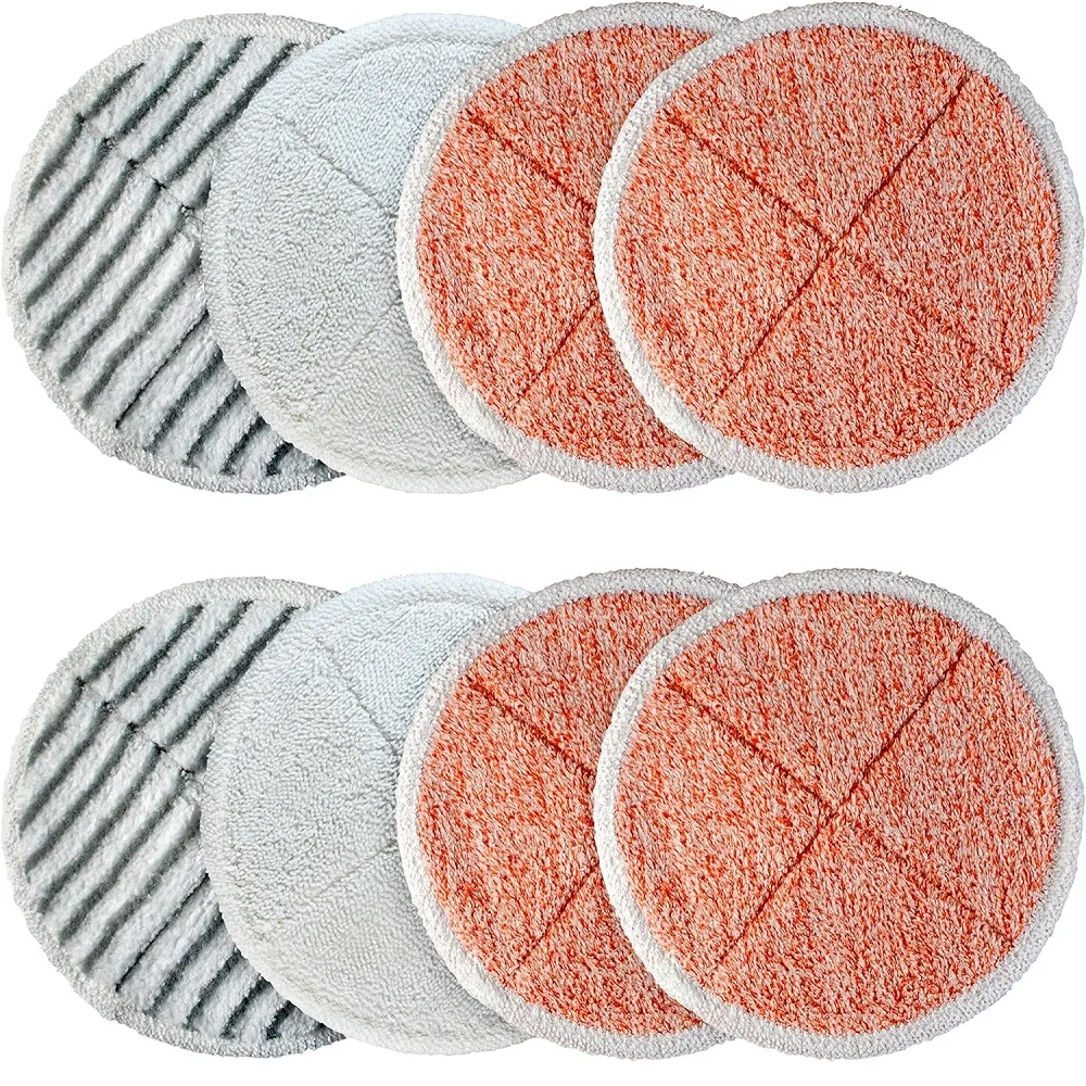 2124 Spinwave Mop Pad for Bissell 2039A Hard Floor Mop Cleaners (4 Hard + 2 Scrubby + 2 Soft) Washable and Reusable Mop Pads