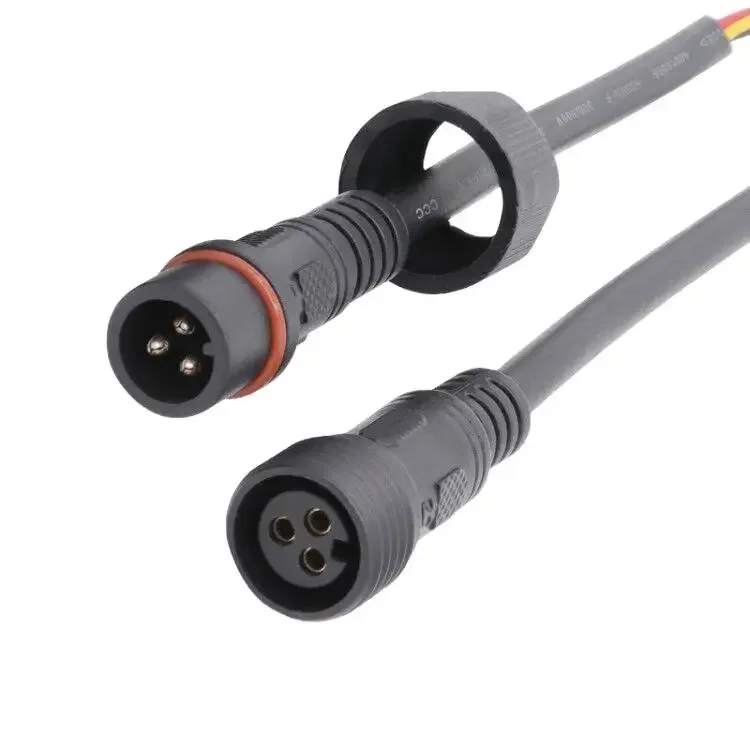 IP67 Outdoor Waterproof Cable 2pin 3pin Extension Wire Male Female Connector for Solar LED Light Connect Docking Plug Cable 1-5m