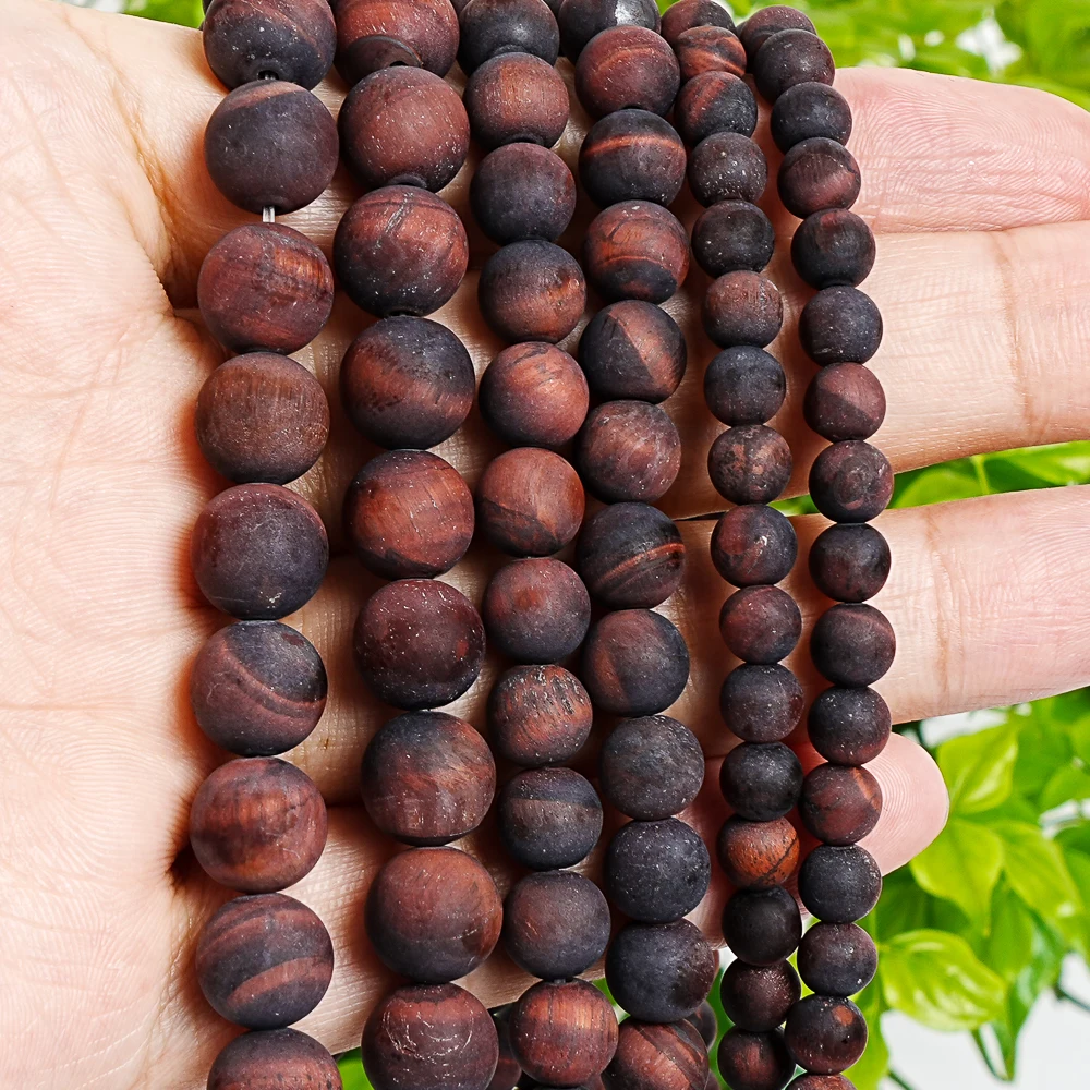 Natural Matte Mahogany Red Tiger Eye Beads 6/8/10mm Round Loose Beads for Jewelry Making DIY Bracelet Necklace Supplies