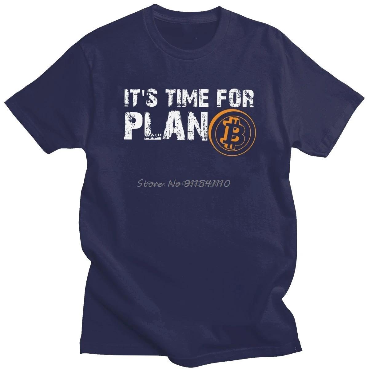 It's Time For Plan B Bitcoin T Shirt BTC Crypto Currency T-Shirt Man Cotton Cryptocurrency Blockchain Top Short Sleeved Geek Tee