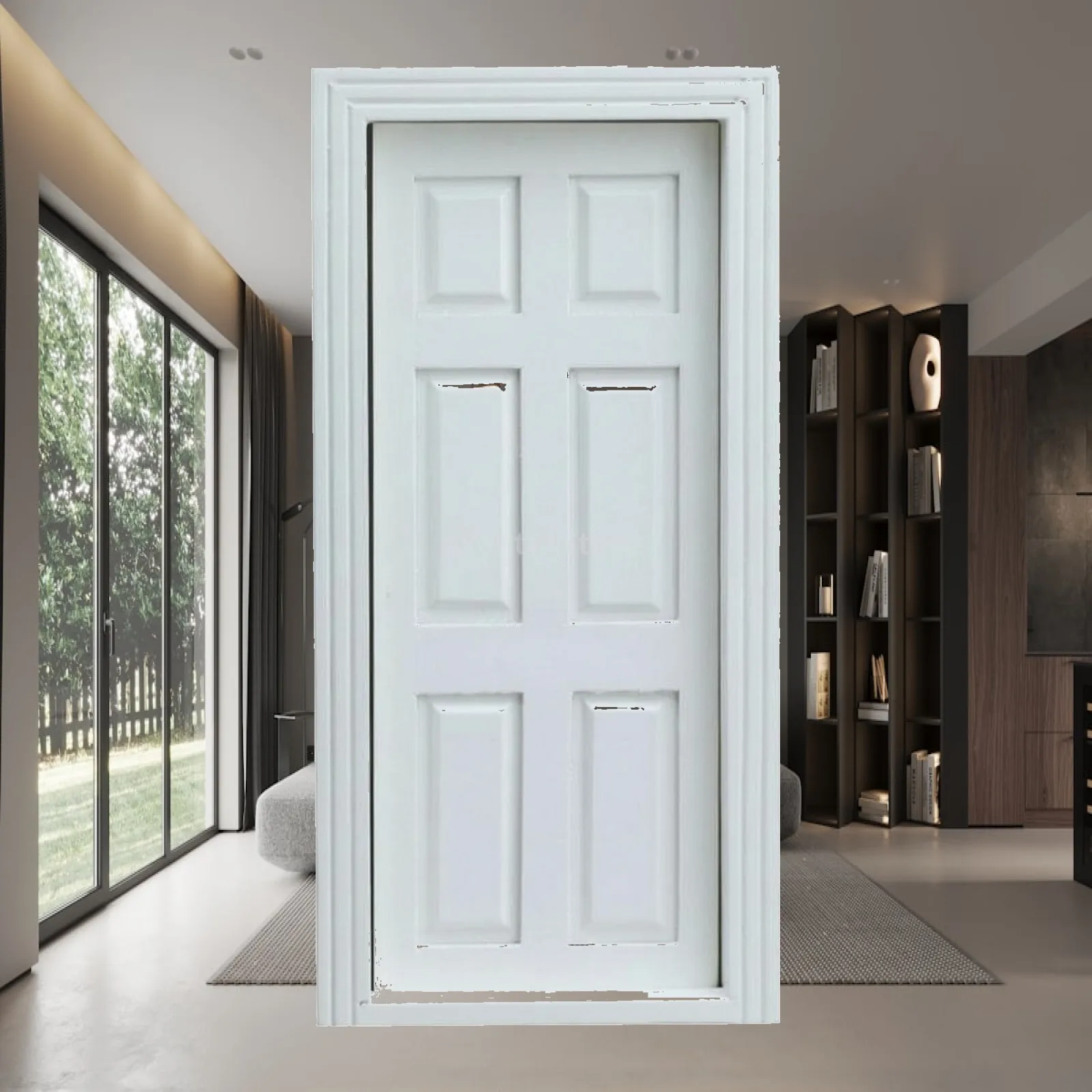 1:12 Scale Dollhouse Door Framed Recessed Panel Dollhouse Door Rectangular