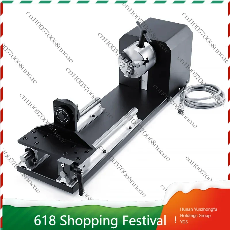 Aluminum Alloy Rotary Engraving Axis, 380V/220V Laser Engraver Chuck Attachment with Stepper Motor for Cylindrical Objects