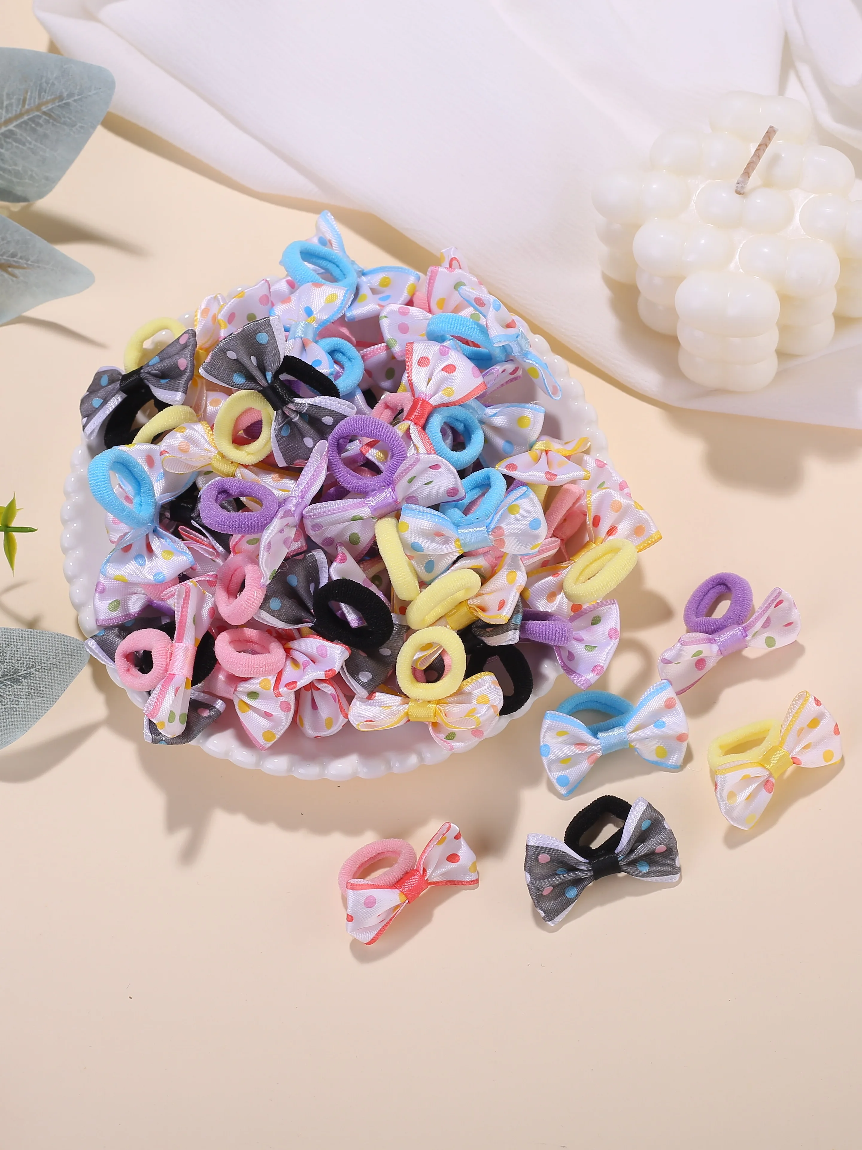 10/20/30 butterfly bow hair ties for children's hair accessories, baby hair ties, colorful elastic hair bands, suitable for p