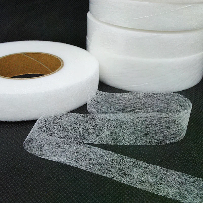 Sewing Hemming - เทปผ้ากาวสองหน้าสีขาวดำสำหรับรีดติดเสื้อผ้า แผ่นกาวสำหรับเย็บปะติด DIY อุปกรณ์งานเย็บปะติด