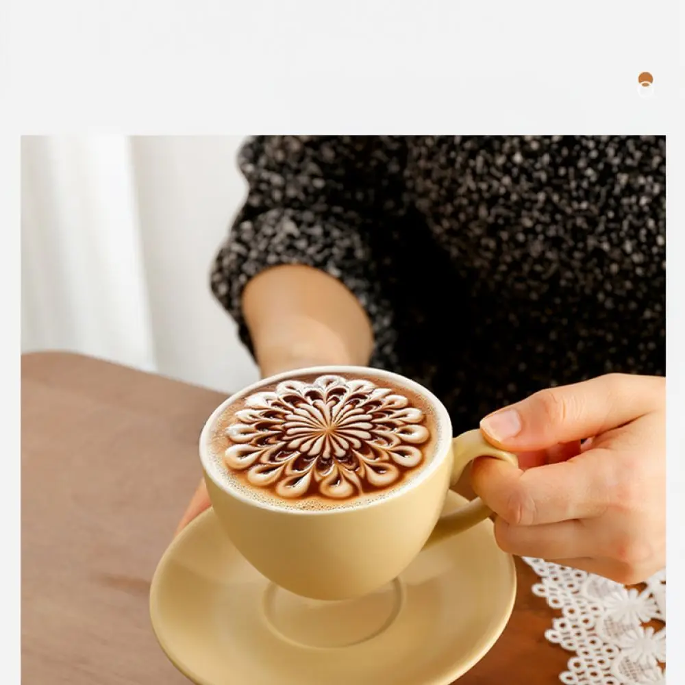 Nordic Ceramic Coffee Cup And Saucer Set Matte Finish Espresso Latte Mug Durable Minimalist Kitchenware For Home Cafe