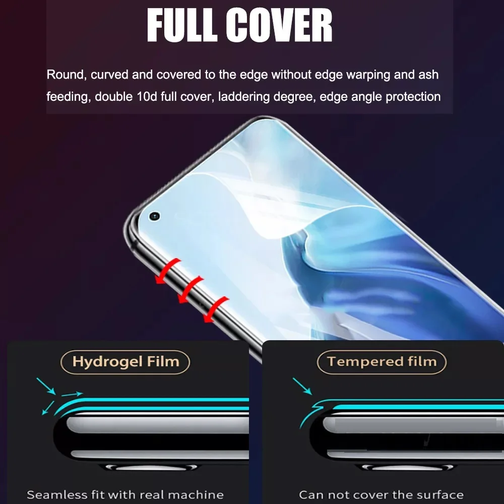 Hydorgel Film For Xiaomi Redmi Note 10 11 9 8 7 Pro 9A 9C  8A 7A Protective Film For Redmi Note 10 9 10S 8 7 8T Srceen Protector