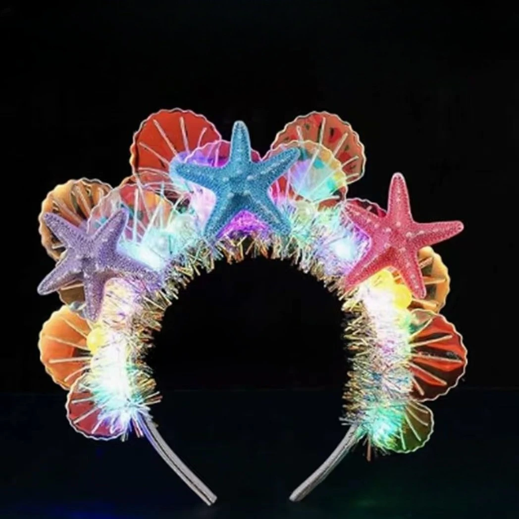1pcs Cute New Shell Headband Glowing Starfish Hair Band Costume Hair Accessories Birthday Gift Party Headwear view 4