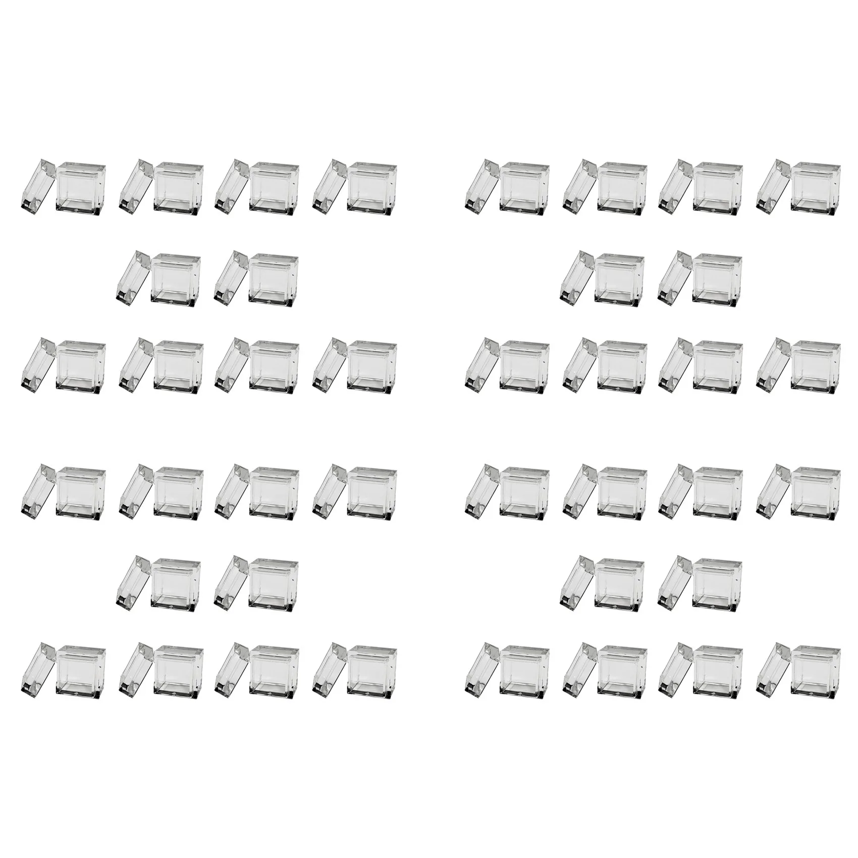 ABAH-40Pcs Acrylic Box Trays For 0.39Inch 10Mm Elements Cubes Clear Case Periodic Table Bracket For Elements Collections