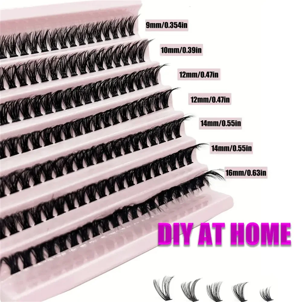 140 peças de clusters de cílios cílios aparência natural extensão de cílios finos 9-16mm d curling cílios postiços fofos reutilizáveis