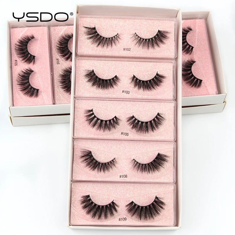 YSDO 10 Pairs 3D Mink Lashes Wholesale Hand Made Faux Mink Eyelashes Natural False Eyelash Extension Makeup Fake Lashes Cilios