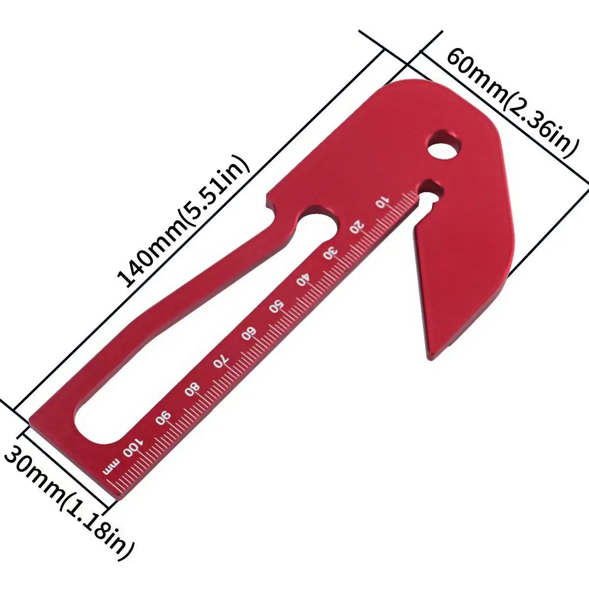 

45/90 Degree Right Angle Line Gauge, Center Finder Woodworking Square - Aluminum Alloy Center Scribe - Precision Carpenter Ruler